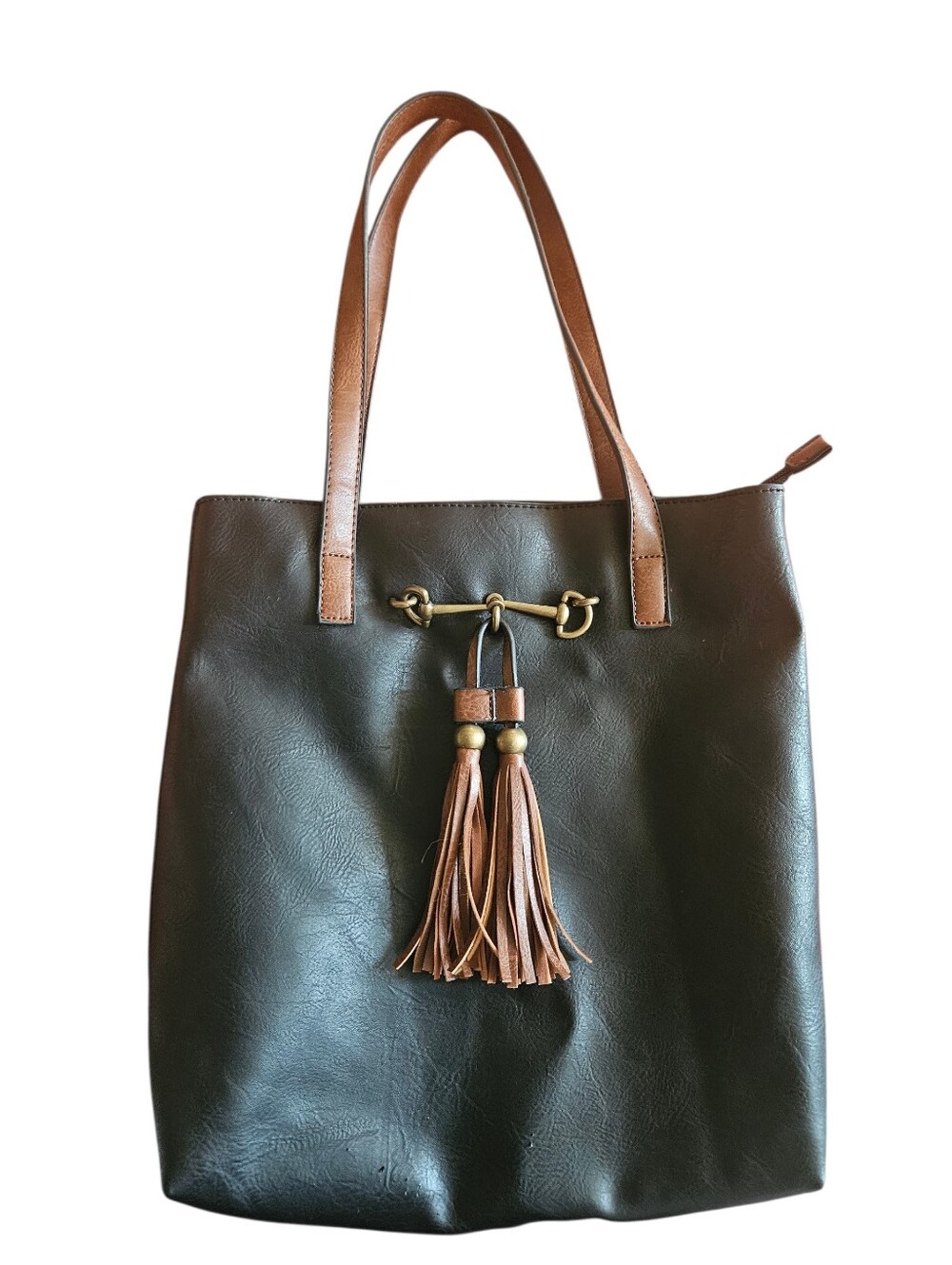 Liz Soto Jane Black Vegan Leather Tote Handbag